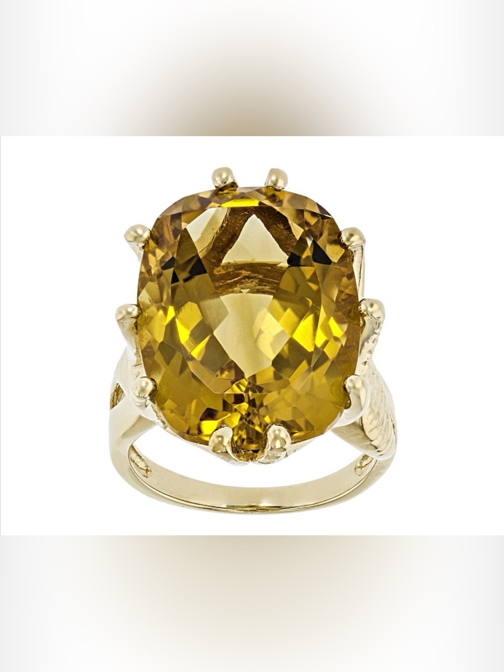 Yellow Citrine 18k Yellow Gold Over Sterling Silver Ring 17.55ctw Size 7